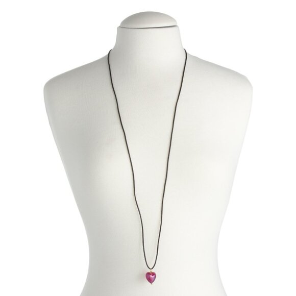 MIA FIORE  Italy Bronze Murano Glass Red Heart Wrappable Cord Necklace - Picture 2 of 2